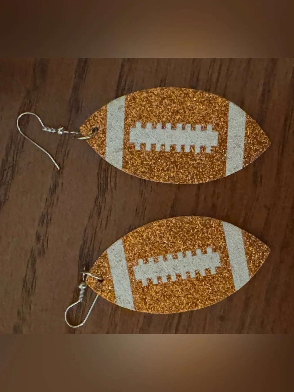 Sparkling Football Dangle Earrings - 1 Pair